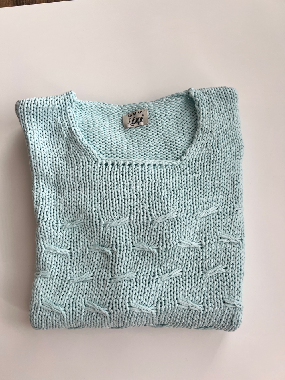 Vintage Lalique Knit Short-Sleeve Sweater